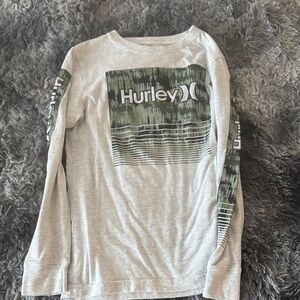 Hurley Kids Long Sleeve Tee - Gray and Green Camo